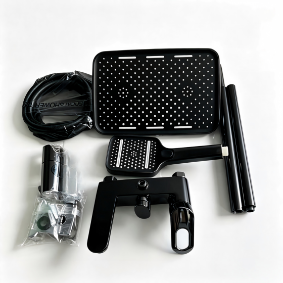 N3013C-NGN BLACK SHOWER SET STOCK
